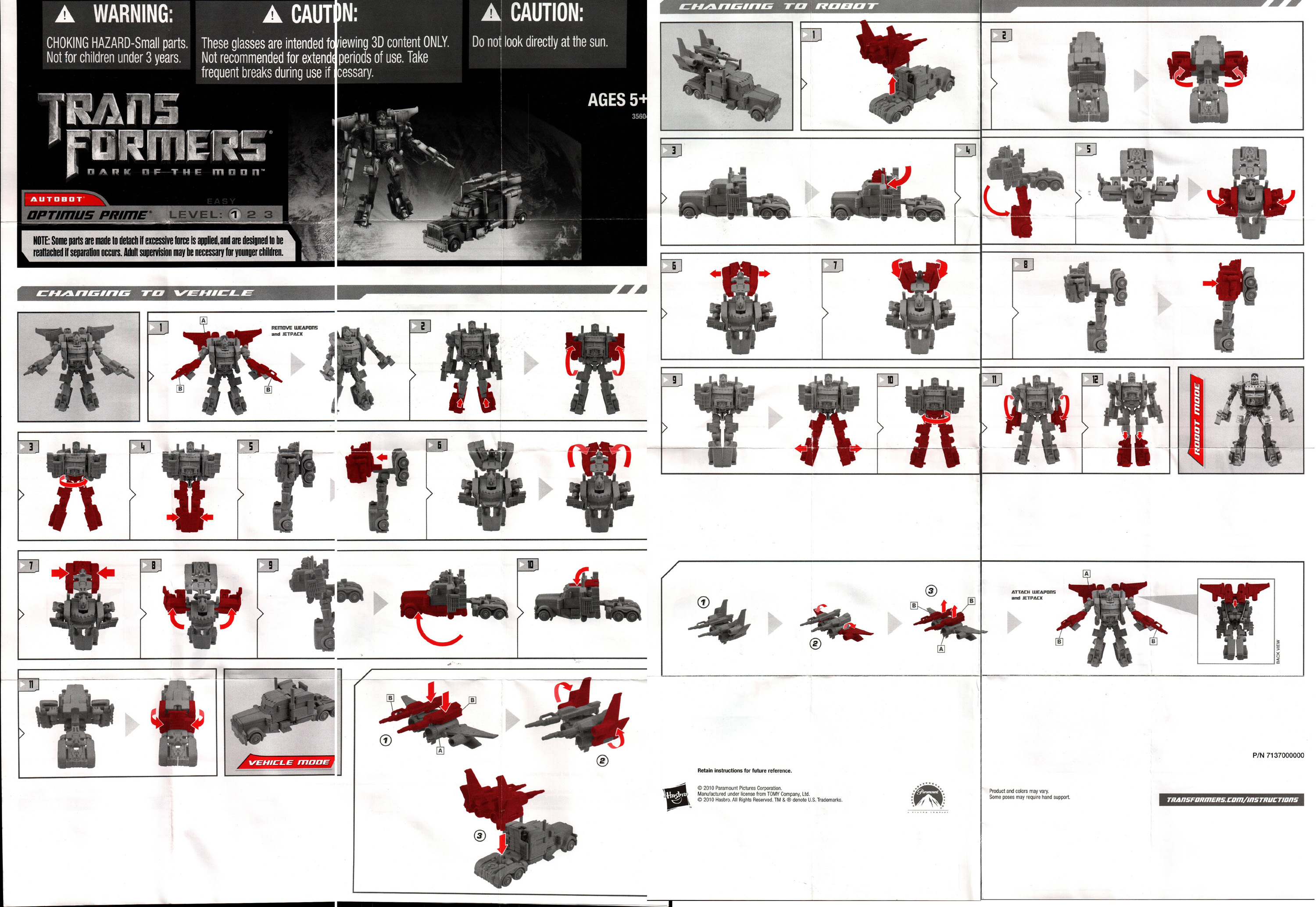 optimus prime hasbro toy instructions